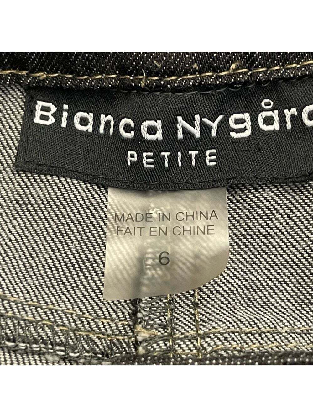 Bianca Nygard Black Skinny Jeans With Crystals Petite Size 6 - Picture 14 of 16
